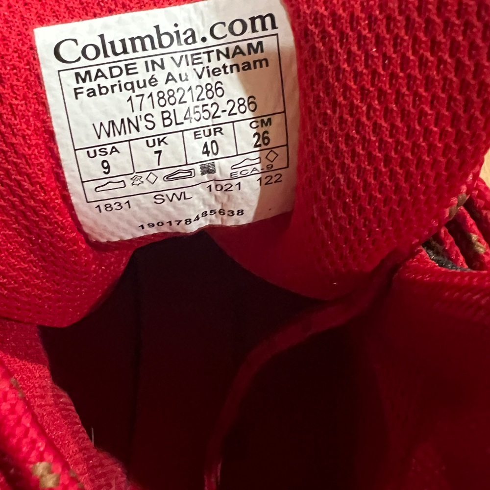 Columbia Brown and Red Women's Hiking Boots - Picture 7 of 7